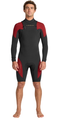 2026 Quiksilver Herre Mercury 2/ 2mm Chest Zip Langærmet Springsuit-våddragt 25AW243501 - High Risk Red