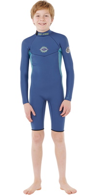 2026 Rip Curl Junior Dawn Patrol 2mm Back Zip Langærmet Forårs-våddragt 11EBSP - Light Navy