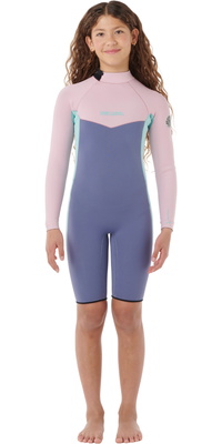 2026 Rip Curl Junior Dawn Patrol 2mm Back Zip Langærmet Forårs-våddragt 11EBSP - Pink