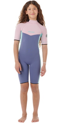 2026 Rip Curl Junior Dawn Patrol 2mm Back Zip Shorty Våddragt 11FBSP - Pink