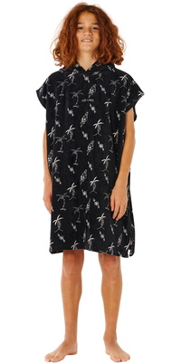 2026 Rip Curl Junior Mixed Hooded Poncho Håndklæde 008BTO - Black