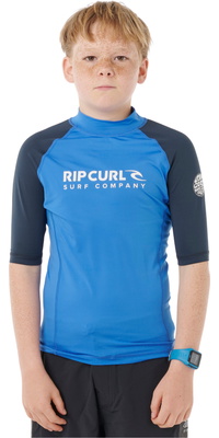 2026 Rip Curl Junior Shock UPF Kortærmet Lycra-vest 12UBRV - Blue Gum