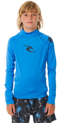 2026 Rip Curl Junior Waves UPF Langærmet Lycra-vest 12VBRV - Blue Gum