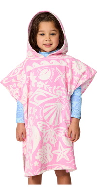 2026 Rip Curl Piger Mixed Snap Cotton Hooded Poncho Håndklæde 00AJTO - Pink