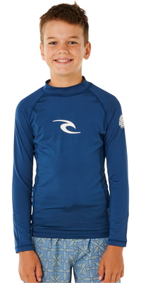 2026 Rip Curl Junior Waves UPF Langærmet Lycra-vest 12VBRV - Light Navy
