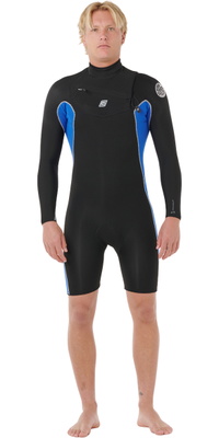 2026 Rip Curl Mænds Dawn Patrol 2mm Chest Zip Langærmede Shorty Vandsportstrøje 11QMSP - Electric Cobalt