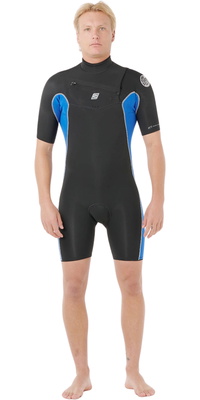 2026 Rip Curl Herre Dawn Patrol 2mm Chest Zip Shorty Wetsuit 11RMSP - Electric Cobalt