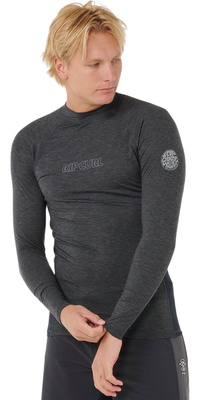 2026 Rip Curl Herre Dawn Patrol UPF Performance Langærmet Lycra-vest 16BMRV - Black Marle