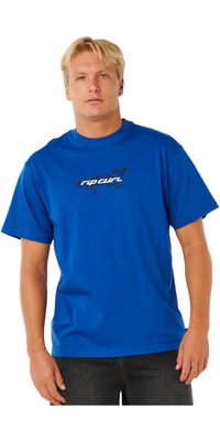 2026 Rip Curl , Herre-T-shirt Med Inner Visions Blast Over-tryk, 0XNMTE - Electric Cobalt