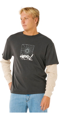 2026 Rip Curl Herre Indre Visioner Smadret Langærmet Tee 0Y7MTE - Washed Black