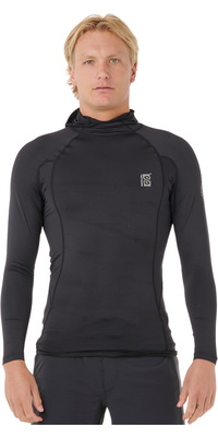 2026 Rip Curl Herre Søg UPF Performance Hættetrøje Med Lange ærmer I Lycra 16IMRV - Black