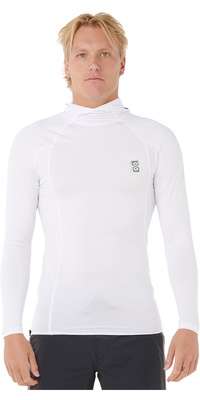 2026 Rip Curl Herre Søg UPF Performance Hættetrøje Med Lange ærmer I Lycra 16IMRV - White