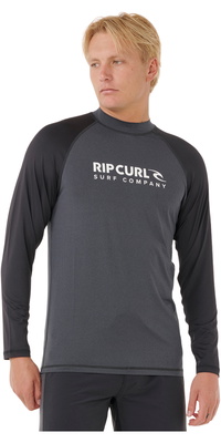 2026 Rip Curl Shock UPF Langærmet Lycra-vest Til Mænd 16GMRV - Black Marle