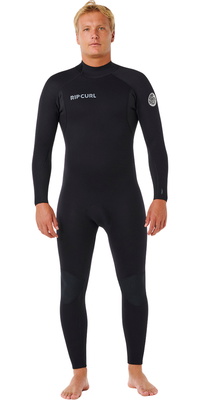 2026 Rip Curl Herre Trad 3/2mm Flatlock Back Zip Våddragt 18EMFS - Black