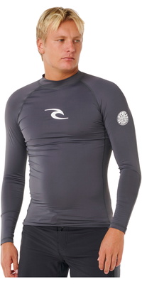 2026 Rip Curl Herre-Waves UPF- Performance -langærmet Lycra-vest 16FMRV - Charcoal Grey