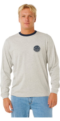 2026 Rip Curl -våddragt Til Mænd Icon Langærmet T-shirt 104MTE - Grey Marle
