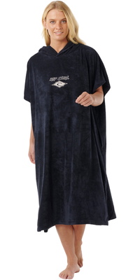 2026 Rip Curl Kvinders Klassiske Surf- Poncho -håndklæde Med Hætte 00ZWTO - Black / Off White