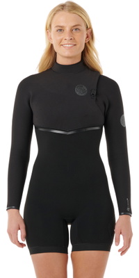 2026 Rip Curl Kvinders E-Bomb 2/ 2mm Zip Free Langærmet Forårssæt 149WSP - Black