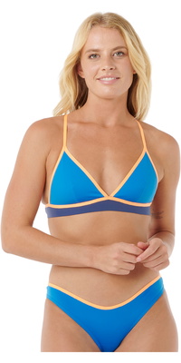 2026 Rip Curl Mirage Fusion Xback Tri Bikini Top 0S7WSW Til Kvinder - Blue