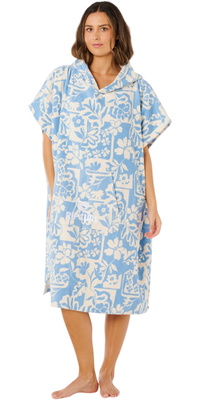 2026 Rip Curl -blandingshåndklæde Med Hætte Til Kvinder Poncho Towel 00VWTO - Blissful Blue