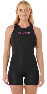 2026 Rip Curl Dame Steph Gilmore G-Bomb 1.5mm Short Jane 14BWSP - Black / Lyserød