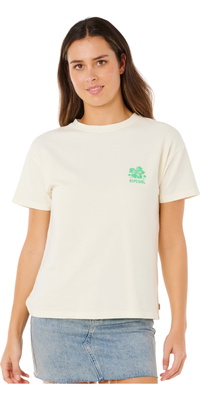 2026 Rip Curl -kvinders Surf Puff Party Pack Afslappet T-shirt 0O5WTE - Bone