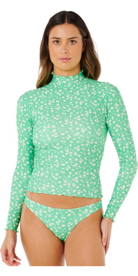 2026 Rip Curl -langærmet Lycra-vest Til Kvinder Med UPF-beskyttelse 19ZWRV - Light Green
