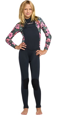 2026 Roxy Junior Swell Natural 4/3mm Chest Zip Våddragt 26RW213501 - Electric Pink