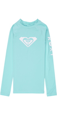 2026 Roxy Junior Whole Hearted Langærmet Lycra-trøje ERGWR03490 - Aqua Splash