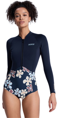 2026 Roxy Dame 1mm Swell Natural Front Zip Forårs Våddragt 26BW243506 - Flower