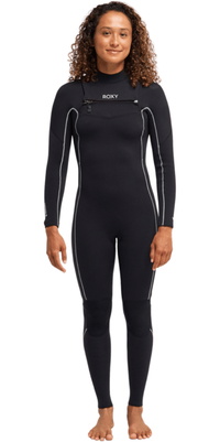 2026 Roxy Dame Elite Xtra Stretch 4/3mm Chest Zip Våddragt 26BW213504 - Black