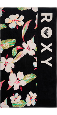 2026 Roxy Basic-håndklæde Til Kvinder Med Koldtvandsprint ERJAA04360 - Anthracite Spring Charming