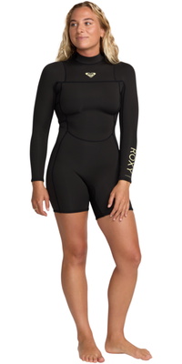2026 Roxy Kvinders Prologue + 2/ 2mm Langærmet Back Zip Springsuit Wetsuit 26BW243505 - Black