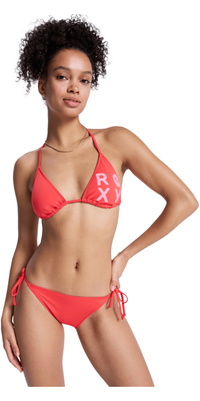 2026 Roxy Kvinders Solid Essentials Tiki Classic Tri Bikini-sæt ERJX203595 - Hibiscus