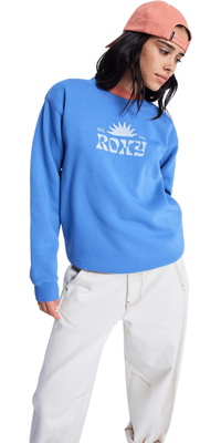 2026 Roxy -kvinders Surf- Crew -børstet Vint-sweatshirt ERJFT05061 - Dutch Blue
