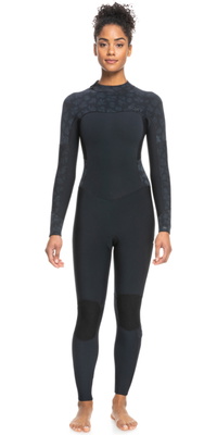 2026 Roxy Swell Serie Til Kvinder 3/2mm Back Zip Våddragt ERJW103121 - Black