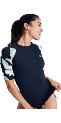 2026 Roxy -dame Den Klassiske Lycra-vest Med Korte ærmer ERJWR03899 - Anthracite Spring Charming