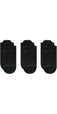 2026 Stance Unisex Icon Low Tab 3-pak Sokker A256D24ILT - Black / Black