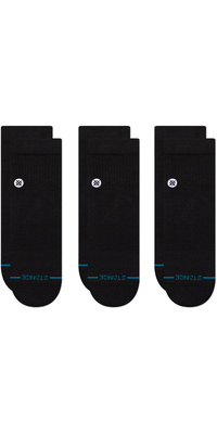 2026 Stance Unisex Icon Quarter 3-pak Sokker A356A21IQP - Black