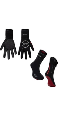 2026 ZONE3 Neopren Heat- Tech -varmehandsker Og Neopren Heat- Tech -varmesokker NA18UHTGAS101 - Black / Rød