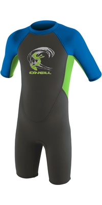 2026 Oneill Småbørn Reactor 2mm Back Zip  Shorty Våddragt 4867 - Graphite / Dayglo / Ocean