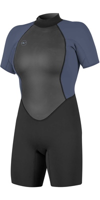 2025 Oneill Kvinder Reactor Ii 2mm Back Zip Shorty Våddragt 5043 - Sort / Tåge
