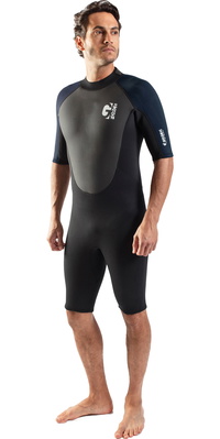 2026 Gul Mens G-Force 3mm Back Zip Shorty Wetsuit GF3305-B7 - Black / Navy