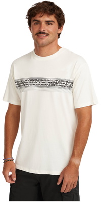 2026 ONeill Herre Logo Striber T-shirt 2850362 - Snow White
