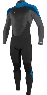 2026 O'neill Unge Epic 3/2mm Back Zip Gbs Våddragt 4215b - Sort / Baliblu