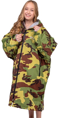 2025 Dryrobe Junior Advance Langærmet Omklædningskåbe V3 V3KSLSDA - Grey / Camo