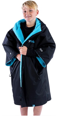 2026 Dryrobe Junior Advance Kortærmet Omklædningskåbe V3KSS - Black / Blå