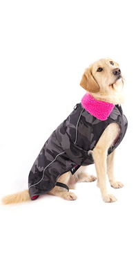 2026 Dryrobe Hundejakke V3DRDC  Sort Camouflage / Pink