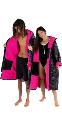 2026 Dryrobe Advance Langærmet Omklædningskåbe DALSV3  Sort Camouflage / Pink