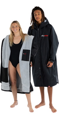 2026 Dryrobe Advance Langærmet Omklædningskåbe DALSV3 - Black / Grå